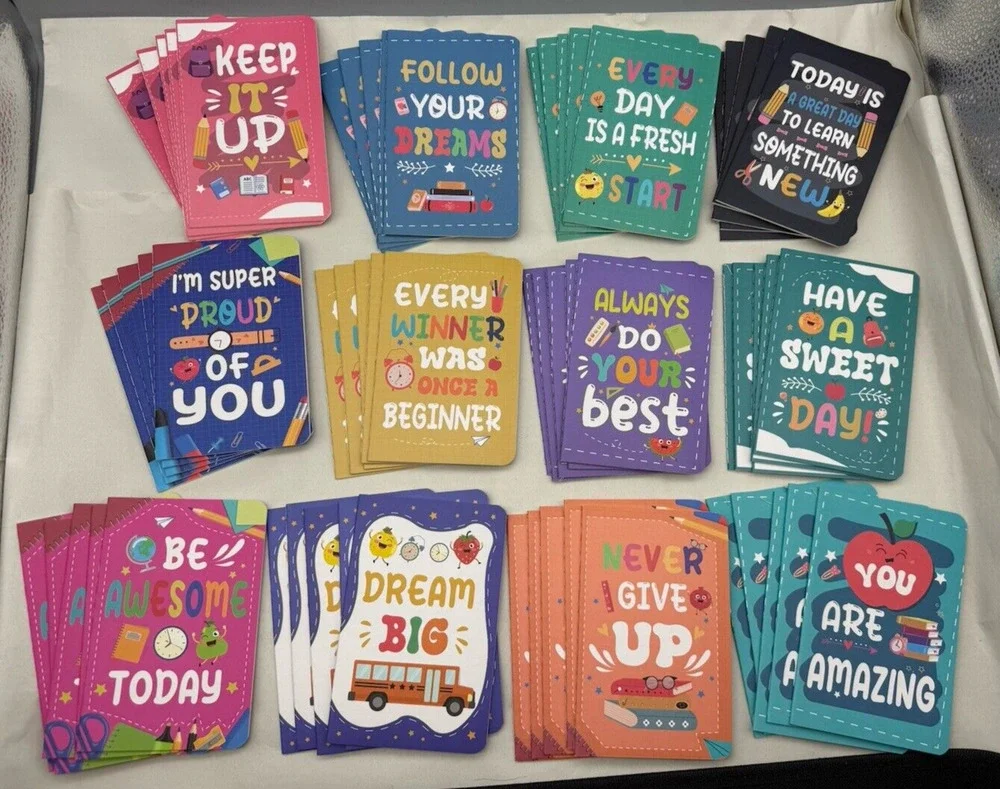 60 Pcs Mini Colorful Notebooks,Funny Motivational Journals For party favor gifts